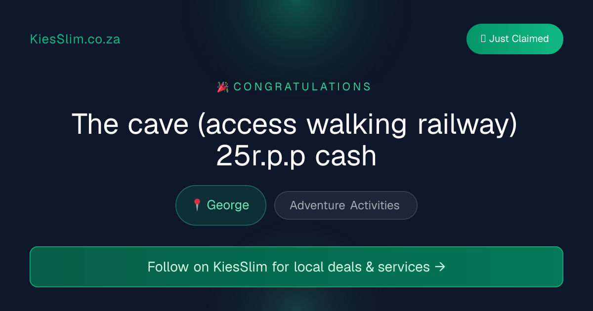 The cave (access walking railway) 25r.p.p cash
