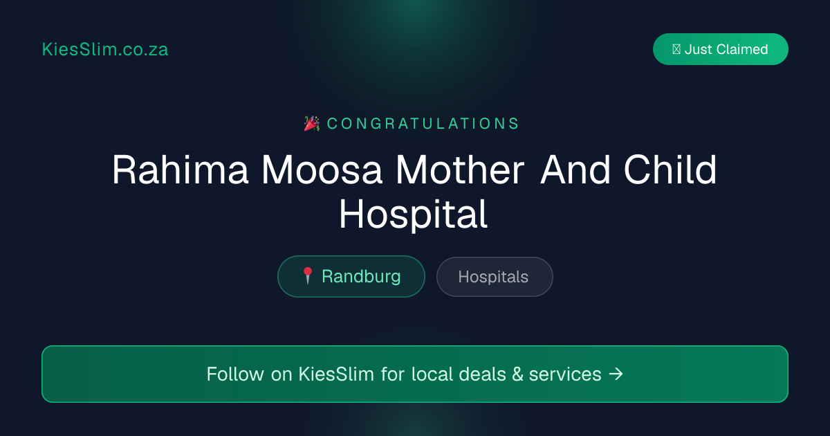 Rahima Moosa Mother And Child Hospital
