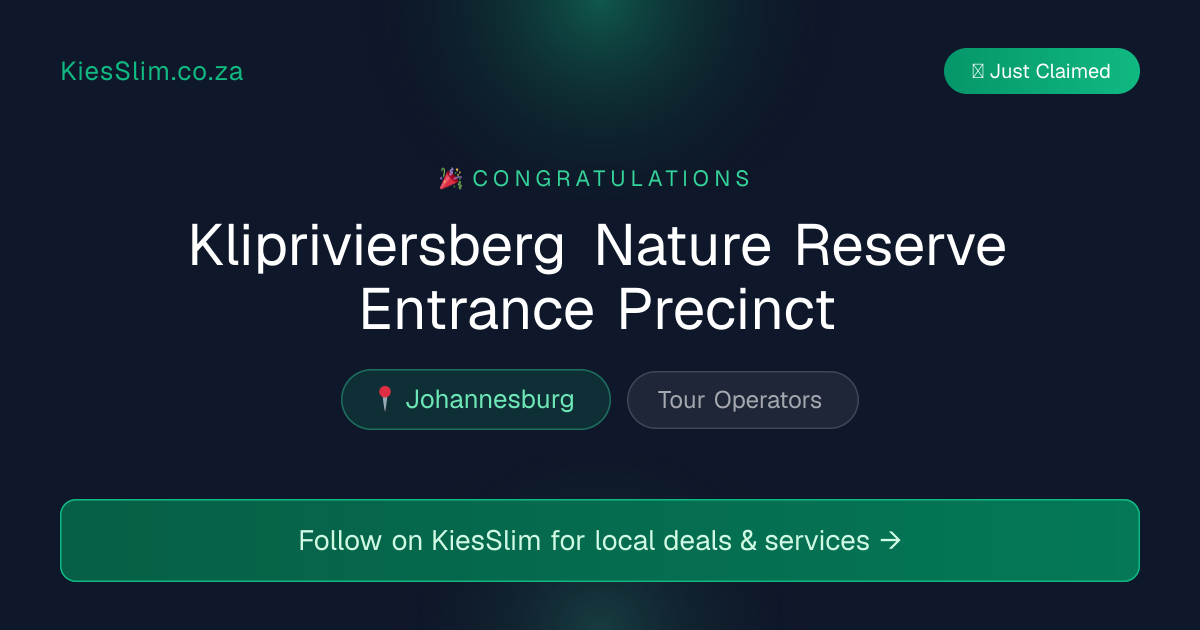 Klipriviersberg Nature Reserve Entrance Precinct