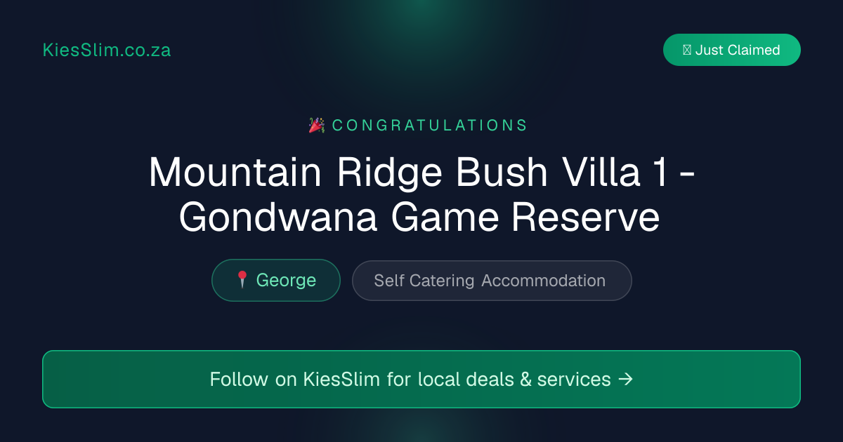 Mountain Ridge Bush Villa 1 - Gondwana Game Reserve