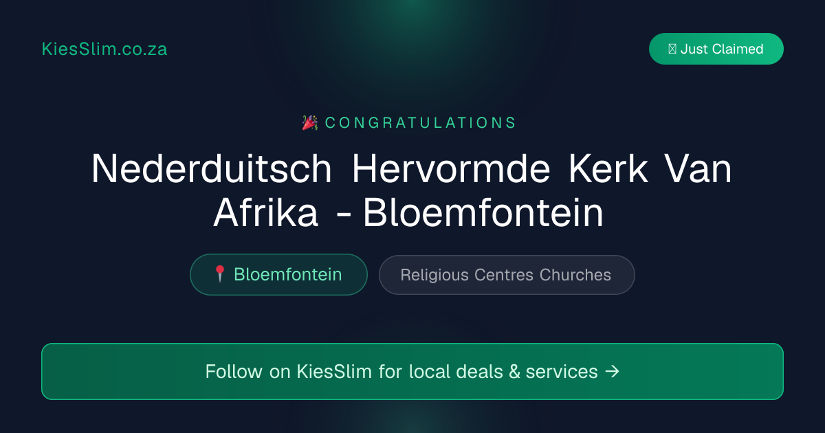 Nederduitsch Hervormde Kerk Van Afrika - Bloemfontein