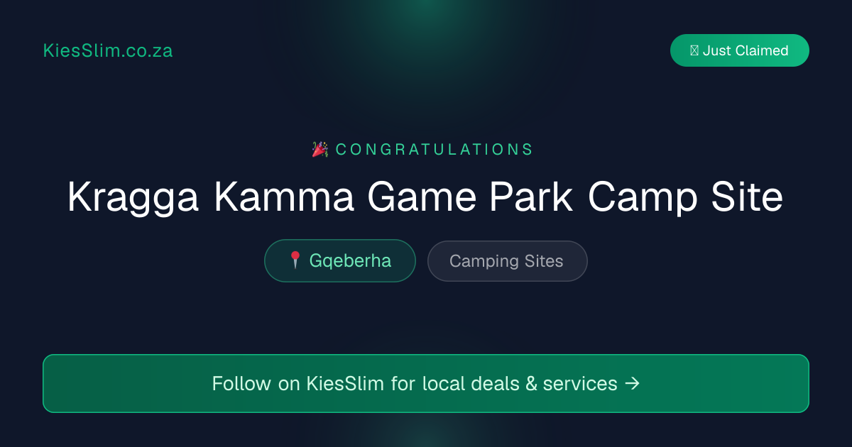 Kragga Kamma Game Park Camp Site