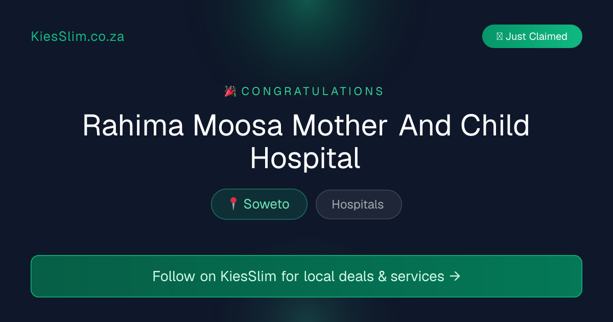 Rahima Moosa Mother And Child Hospital