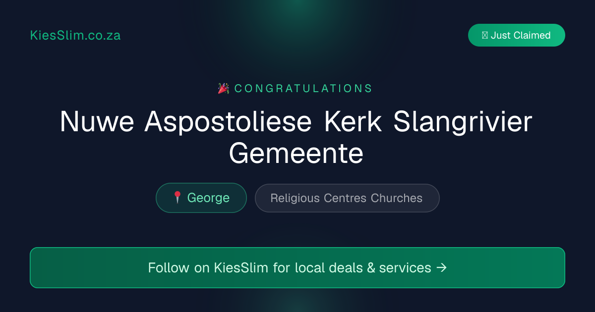 Nuwe Aspostoliese Kerk Slangrivier Gemeente